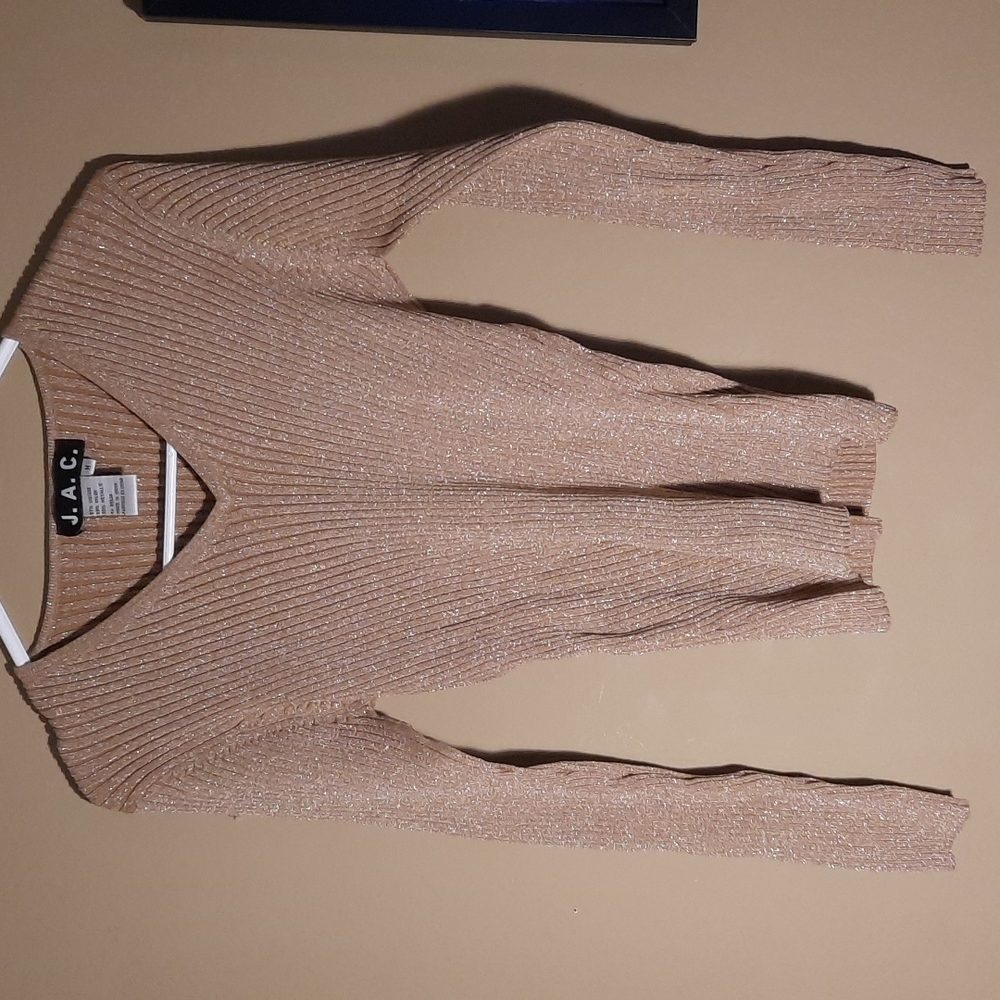 JAC Ribbed Gold Long Sleeve Top